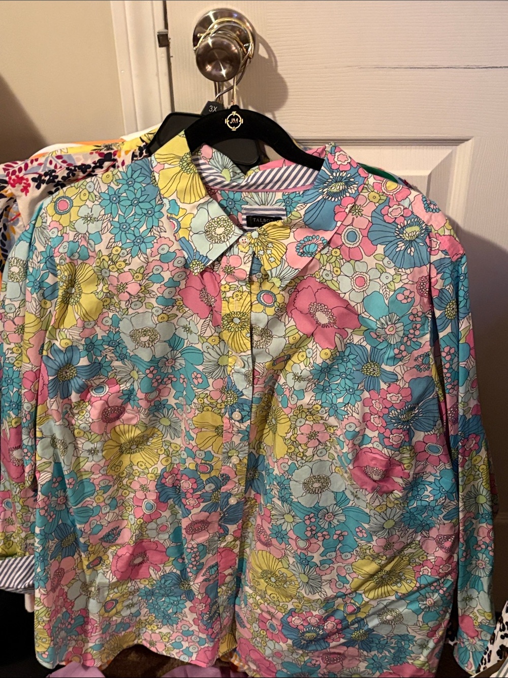 Talbots Pastel Floral Button-Down Blouse